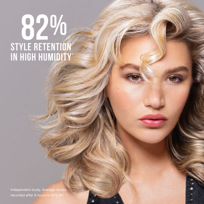 **82% STYLE RETENTION IN HIGH HUMIDITY\***  

\*Independent study. Average results recorded after 8 hours in 80% RH.